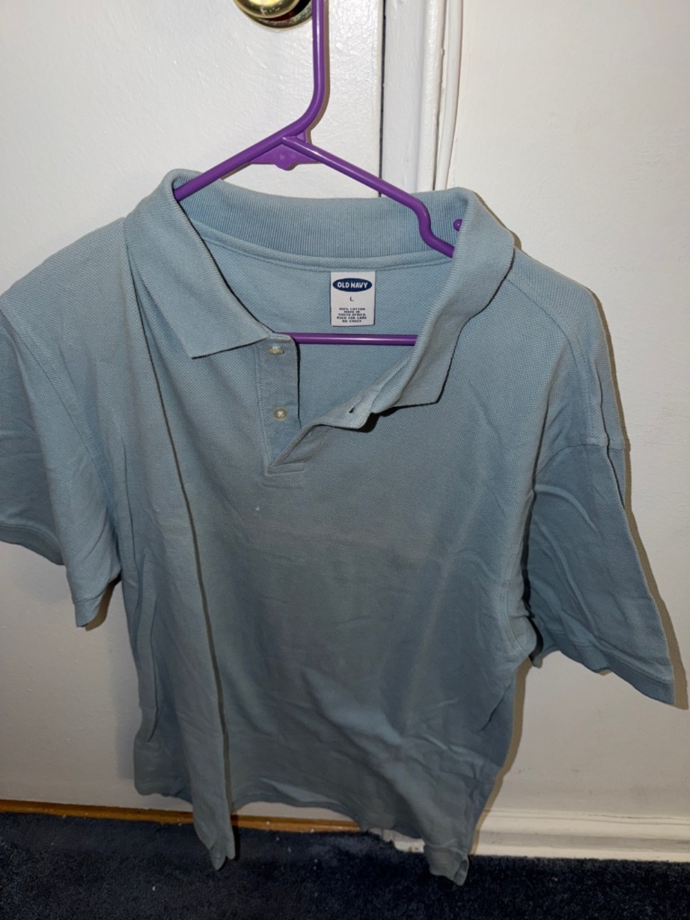 Old Navy Men's Pale Blue Short-Sleeve Polo